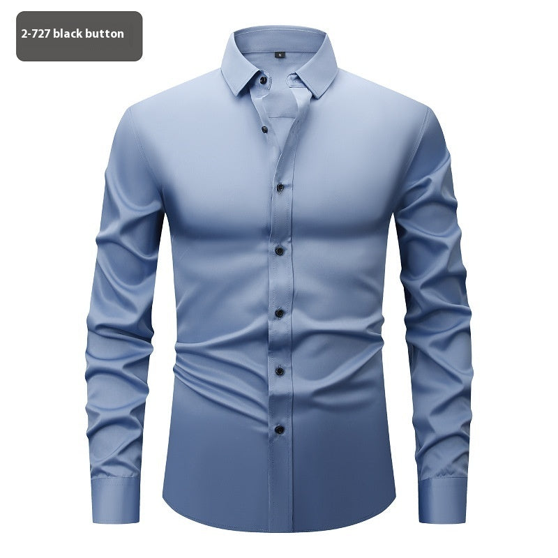 Fashion Personality Four-sided Stretch Shirt Men's Long Sleeve