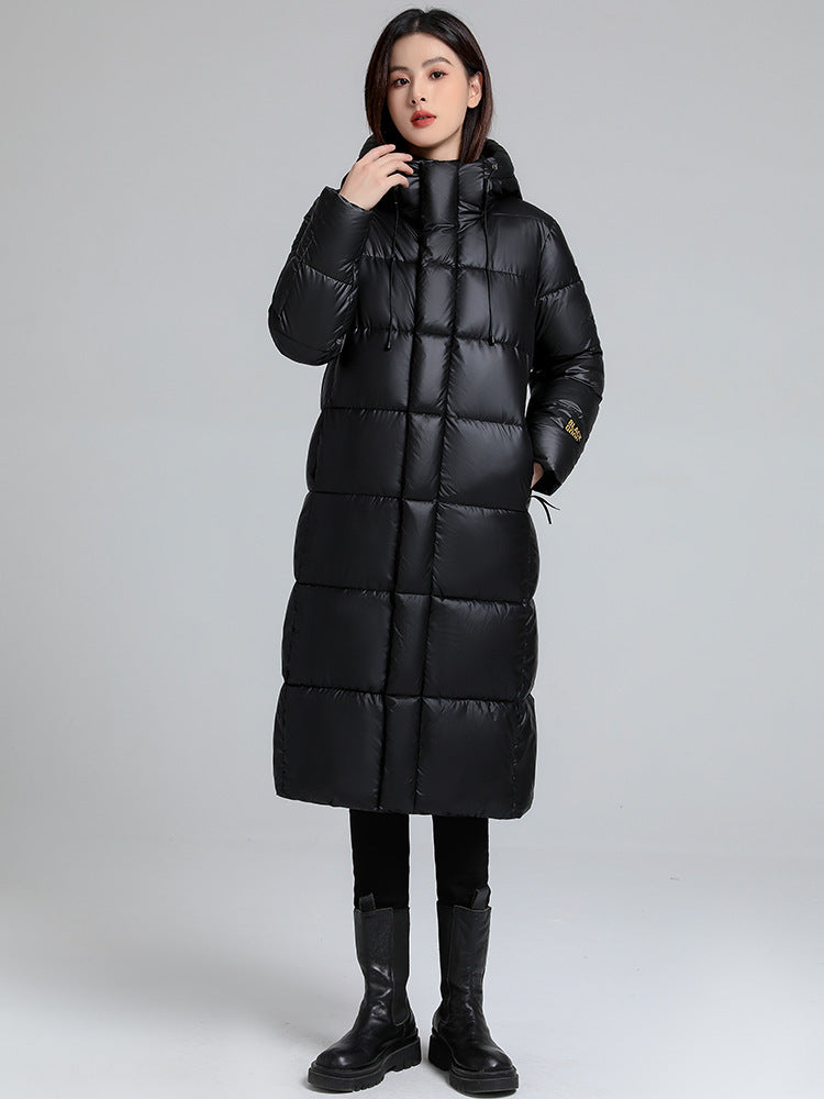 Women's Long Hooded Self-heating Graphene Cotton-padded Jacket
