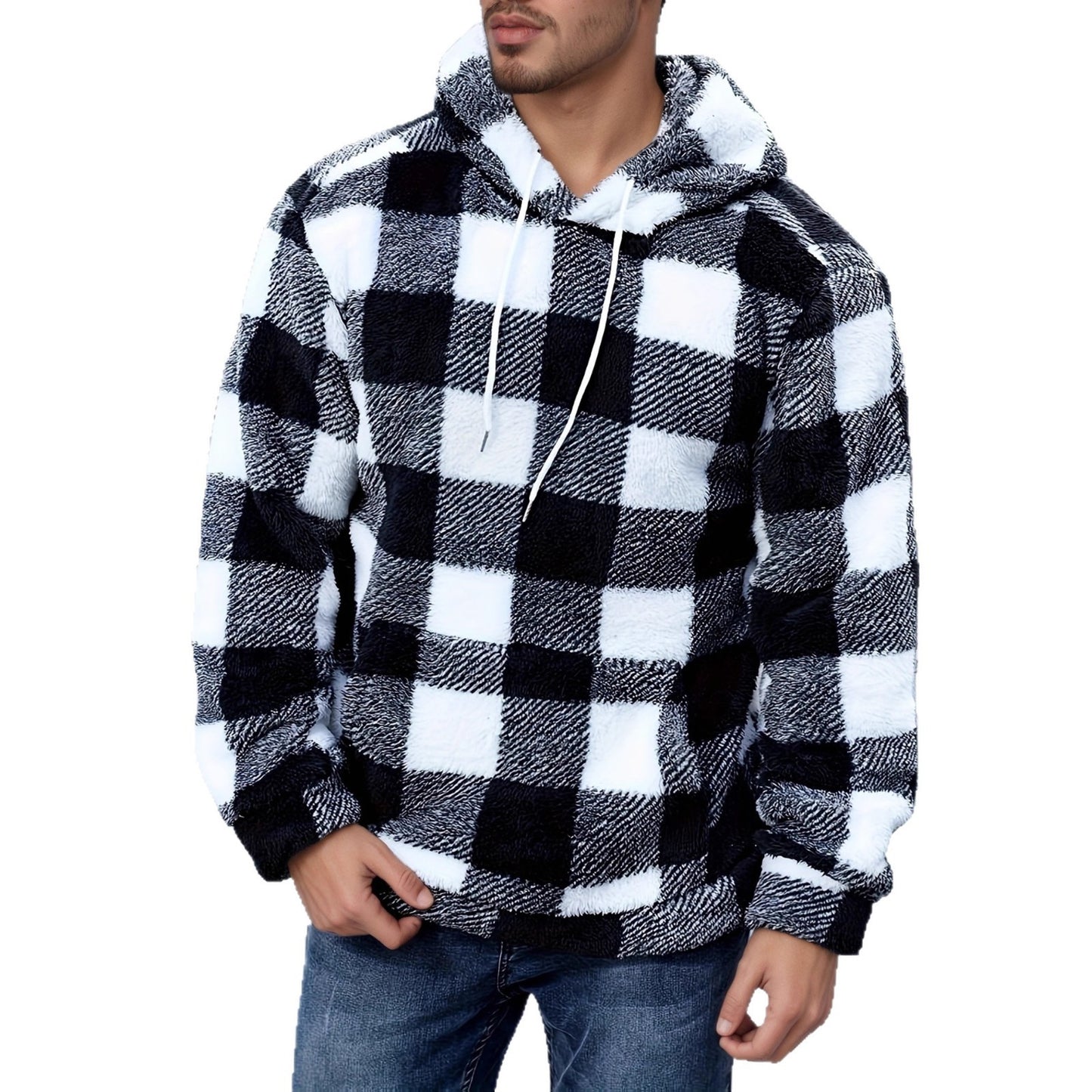 European And American Autumn And Winter Plaid Pattern Imitation Fur Men's Break
