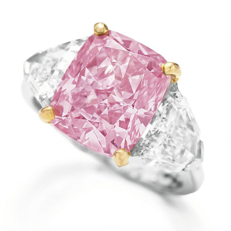 Two-Tone Square Princess Triangle Diamond Ring