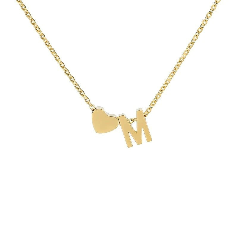 Simple Love Necklace Stainless Steel English 26 Letters