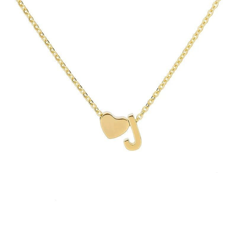 Simple Love Necklace Stainless Steel English 26 Letters