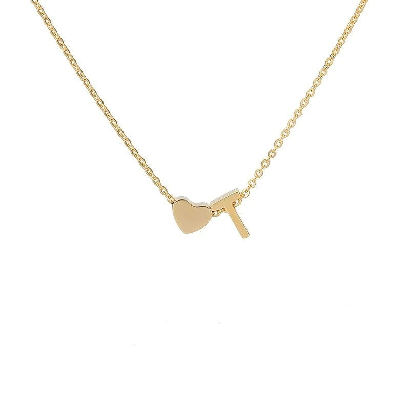 Simple Love Necklace Stainless Steel English 26 Letters