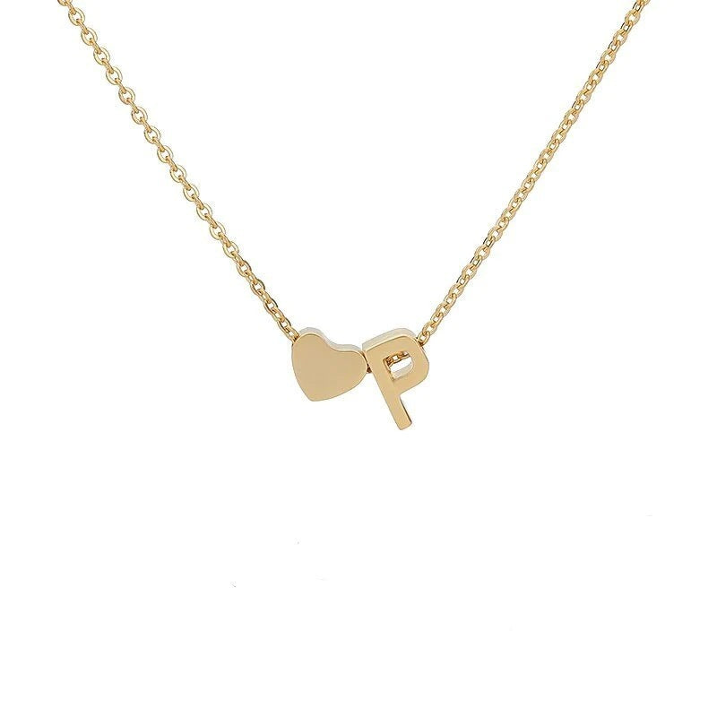 Simple Love Necklace Stainless Steel English 26 Letters