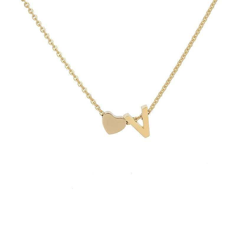 Simple Love Necklace Stainless Steel English 26 Letters