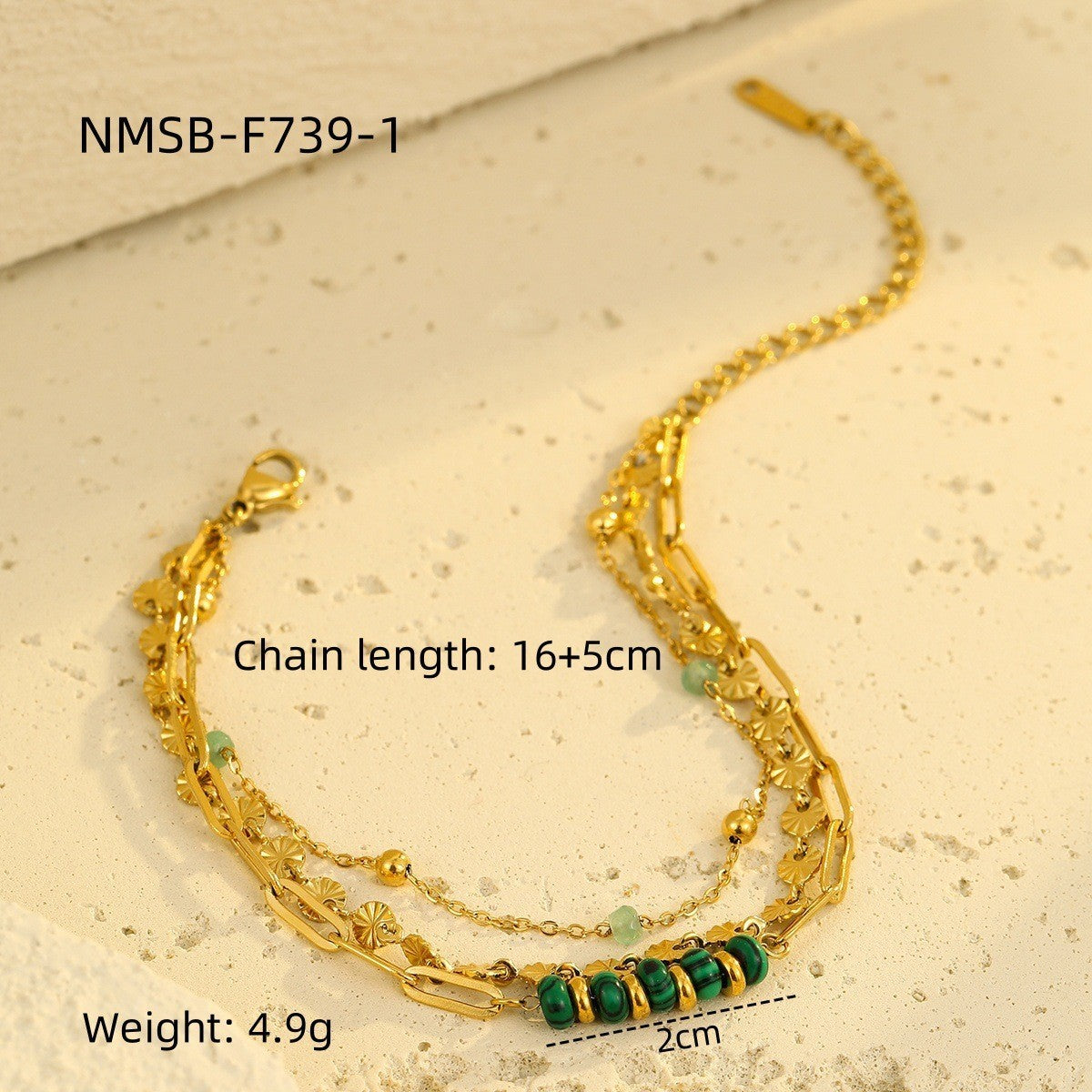 Niche Ins Natural Stone Freshwater Pearl Design Stainless Steel Bracelet