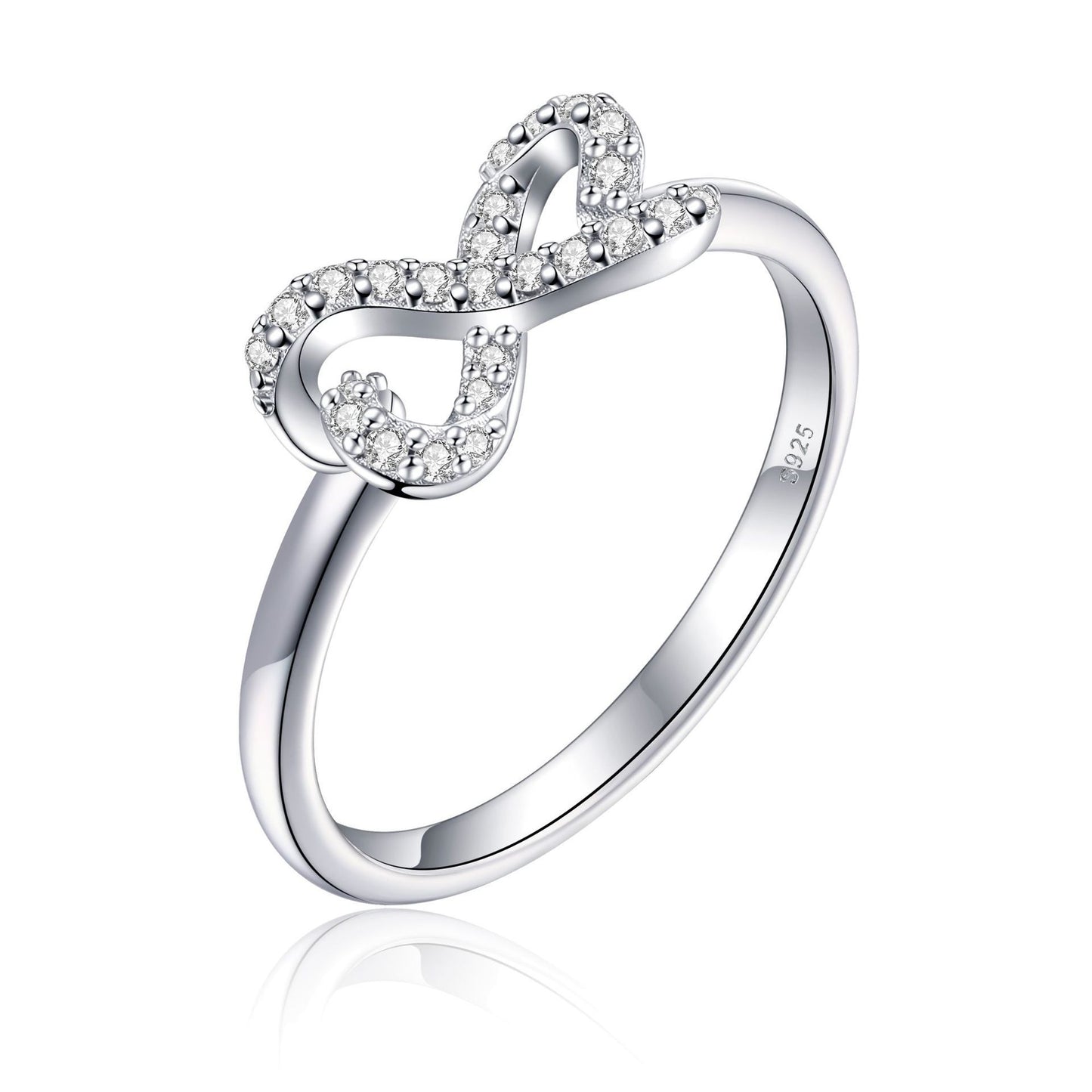 Sterling Silver Silver Jewelry Bow Ring Women's Love Silver Ring