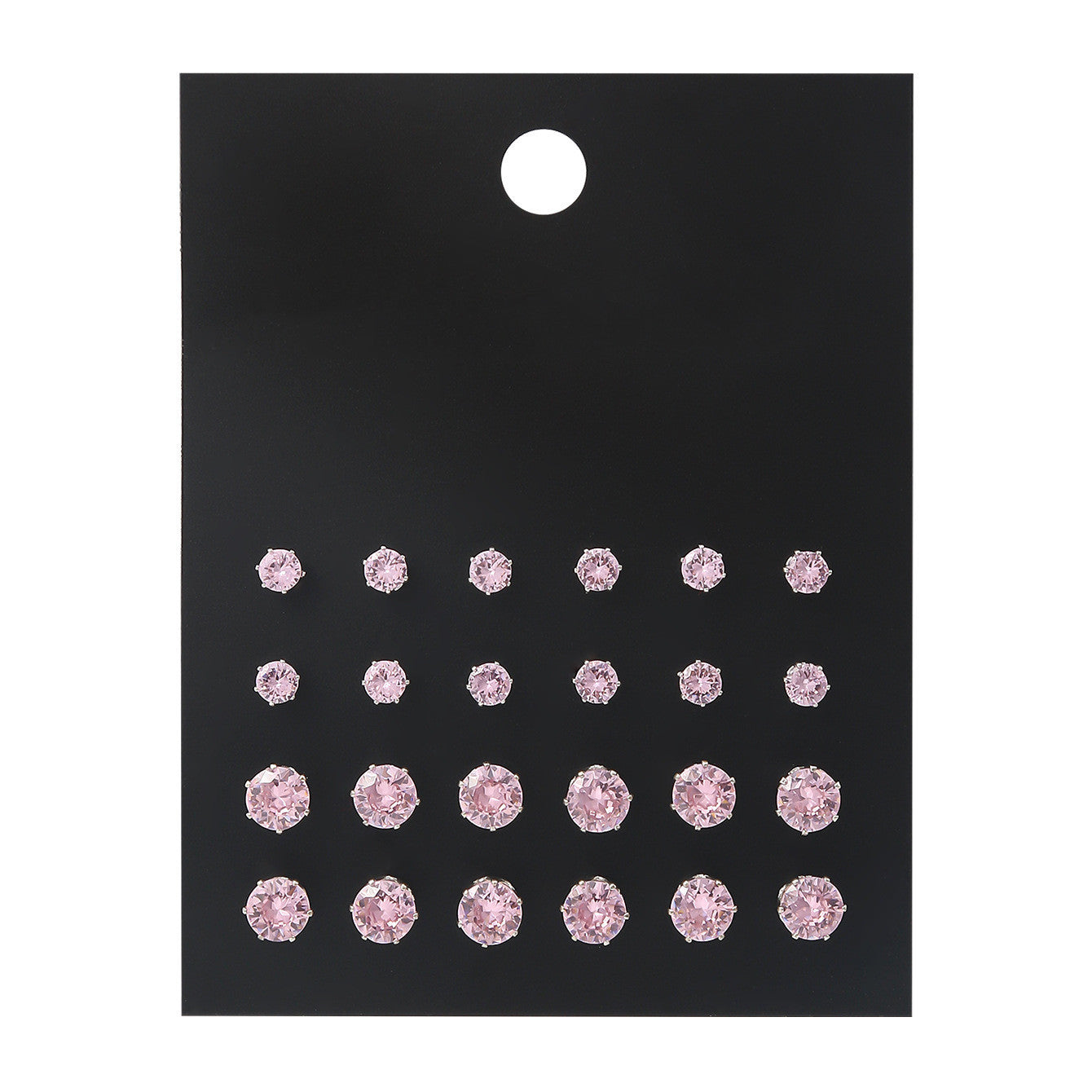 Pink Round Women's Earings Set