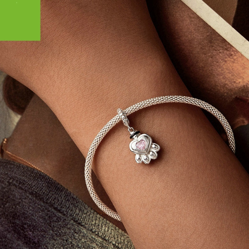 Heart Zircon DIY Bracelet Pendant Charm