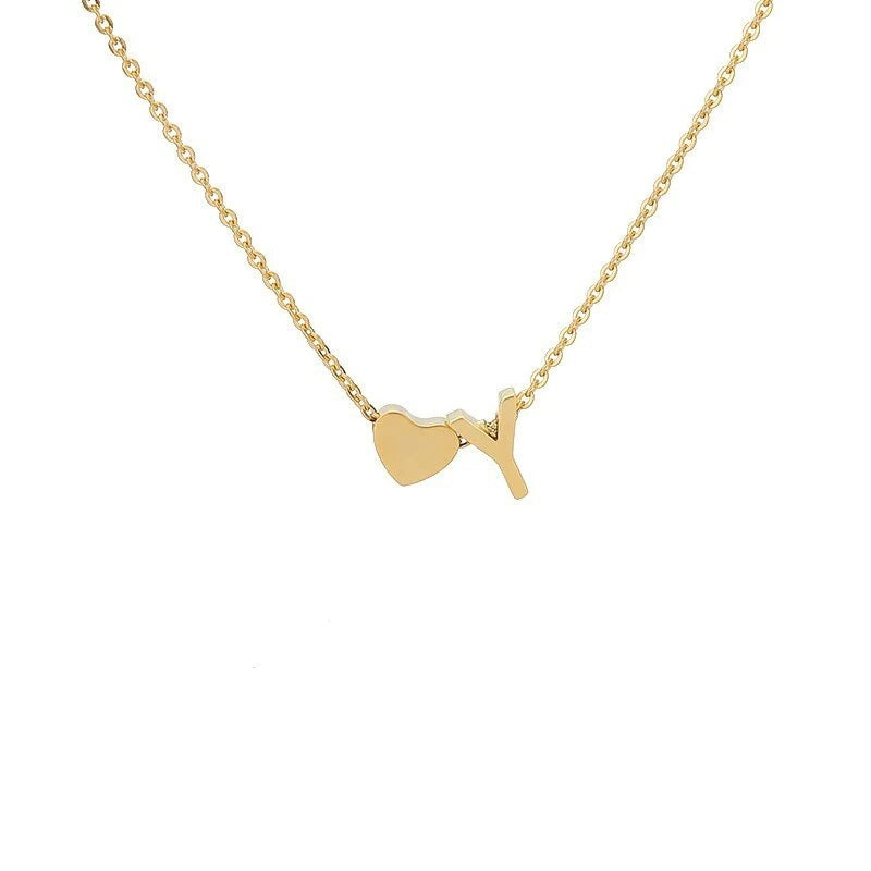 Simple Love Necklace Stainless Steel English 26 Letters