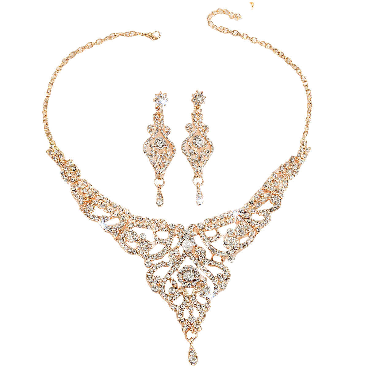 Hollow Necklace And Earrings Suite Women's Jewelry