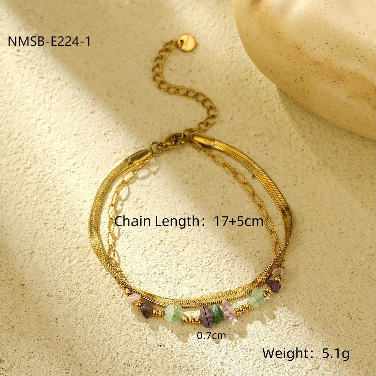 Niche Ins Natural Stone Freshwater Pearl Design Stainless Steel Bracelet