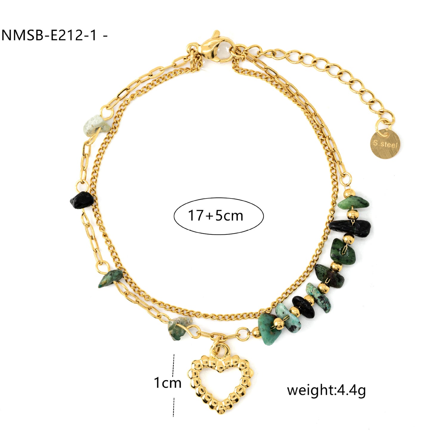 Niche Ins Natural Stone Freshwater Pearl Design Stainless Steel Bracelet