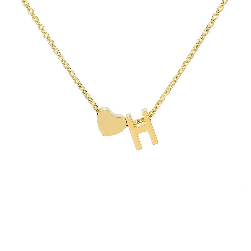 Simple Love Necklace Stainless Steel English 26 Letters