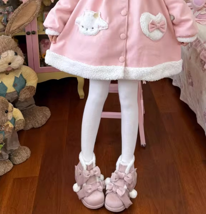 Velvet Milk Pastry Original Lo Shoes Platform Snow Boots