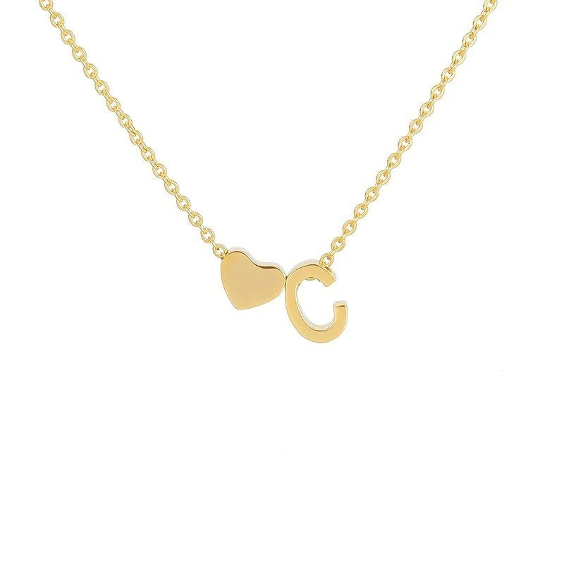 Simple Love Necklace Stainless Steel English 26 Letters