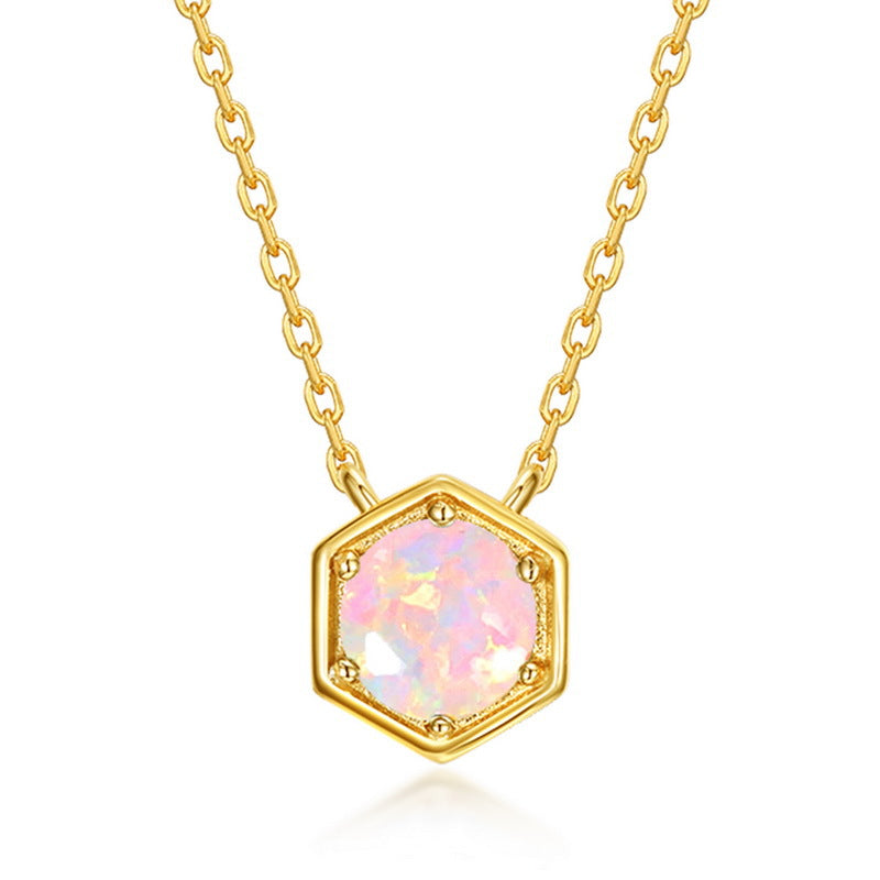 Twelve Birthstone S925 Silver Inlay Multicolor Cultivation Colored Gems Clavicle Chain Simple Necklace