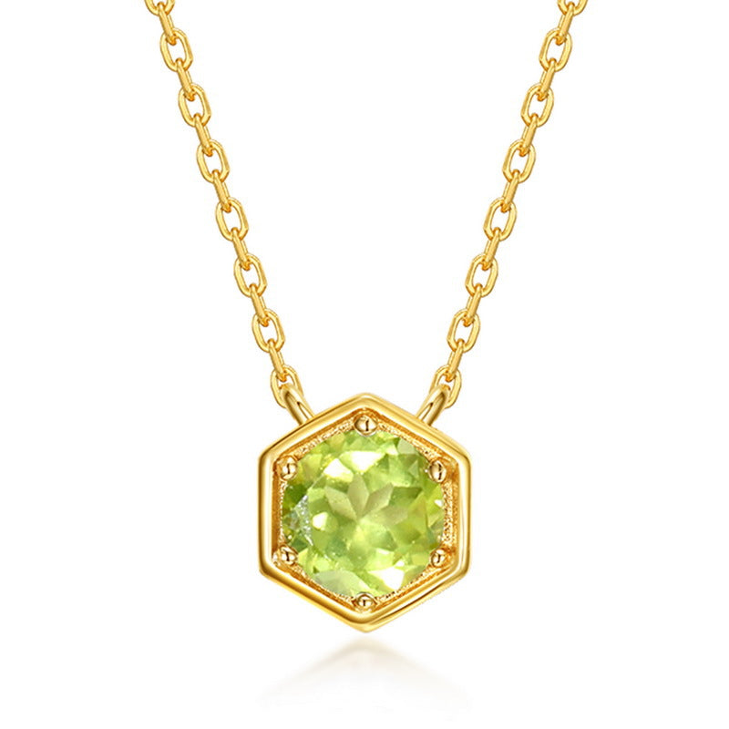Twelve Birthstone S925 Silver Inlay Multicolor Cultivation Colored Gems Clavicle Chain Simple Necklace