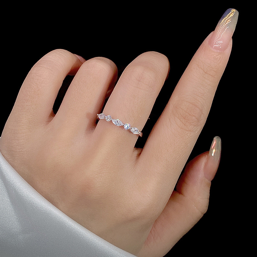 S925 Silver Ring Female Niche Advanced Light Luxury Personality