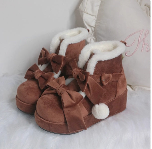 Velvet Milk Pastry Original Lo Shoes Platform Snow Boots