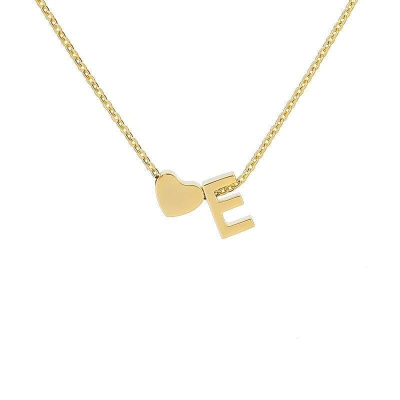 Simple Love Necklace Stainless Steel English 26 Letters