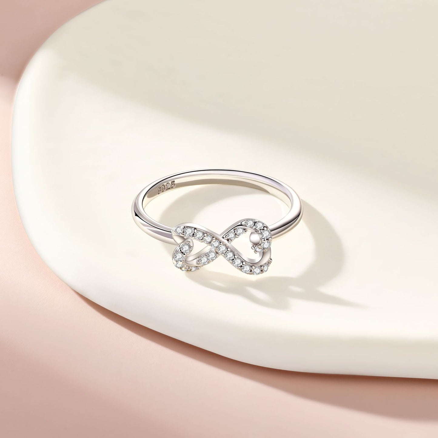 Sterling Silver Silver Jewelry Bow Ring Women's Love Silver Ring