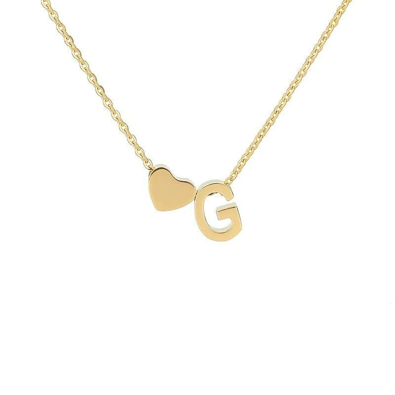 Simple Love Necklace Stainless Steel English 26 Letters