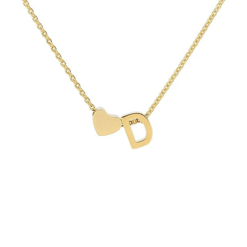 Simple Love Necklace Stainless Steel English 26 Letters