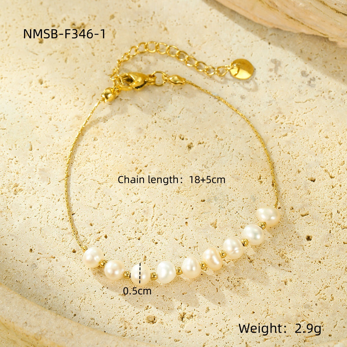 Niche Ins Natural Stone Freshwater Pearl Design Stainless Steel Bracelet