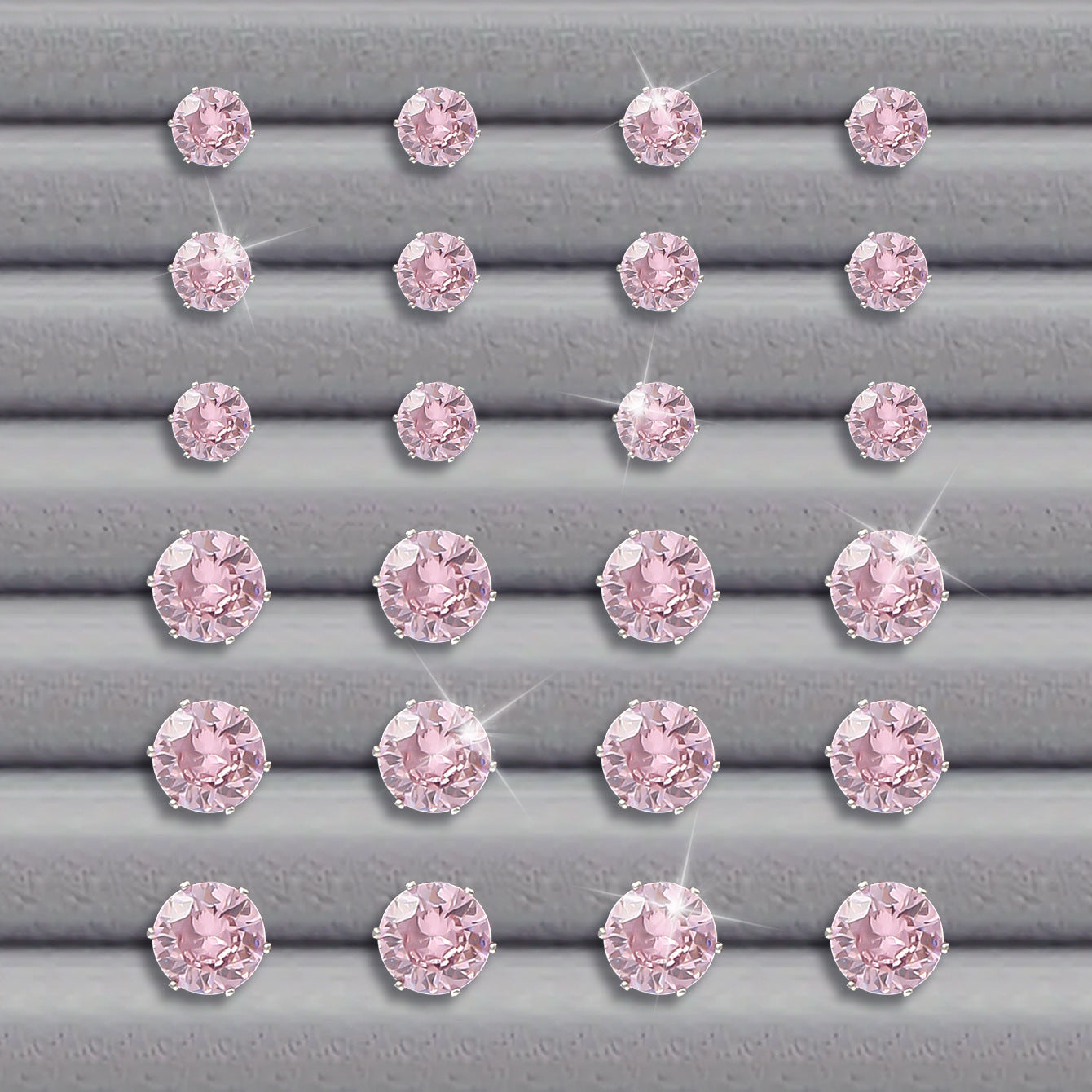 Pink Round Women's Earings Set