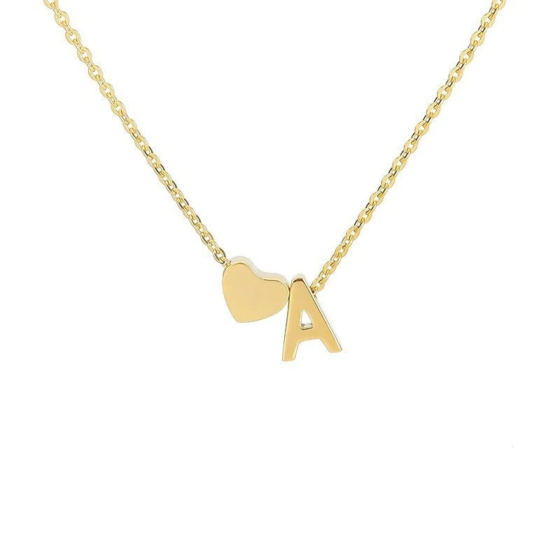 Simple Love Necklace Stainless Steel English 26 Letters