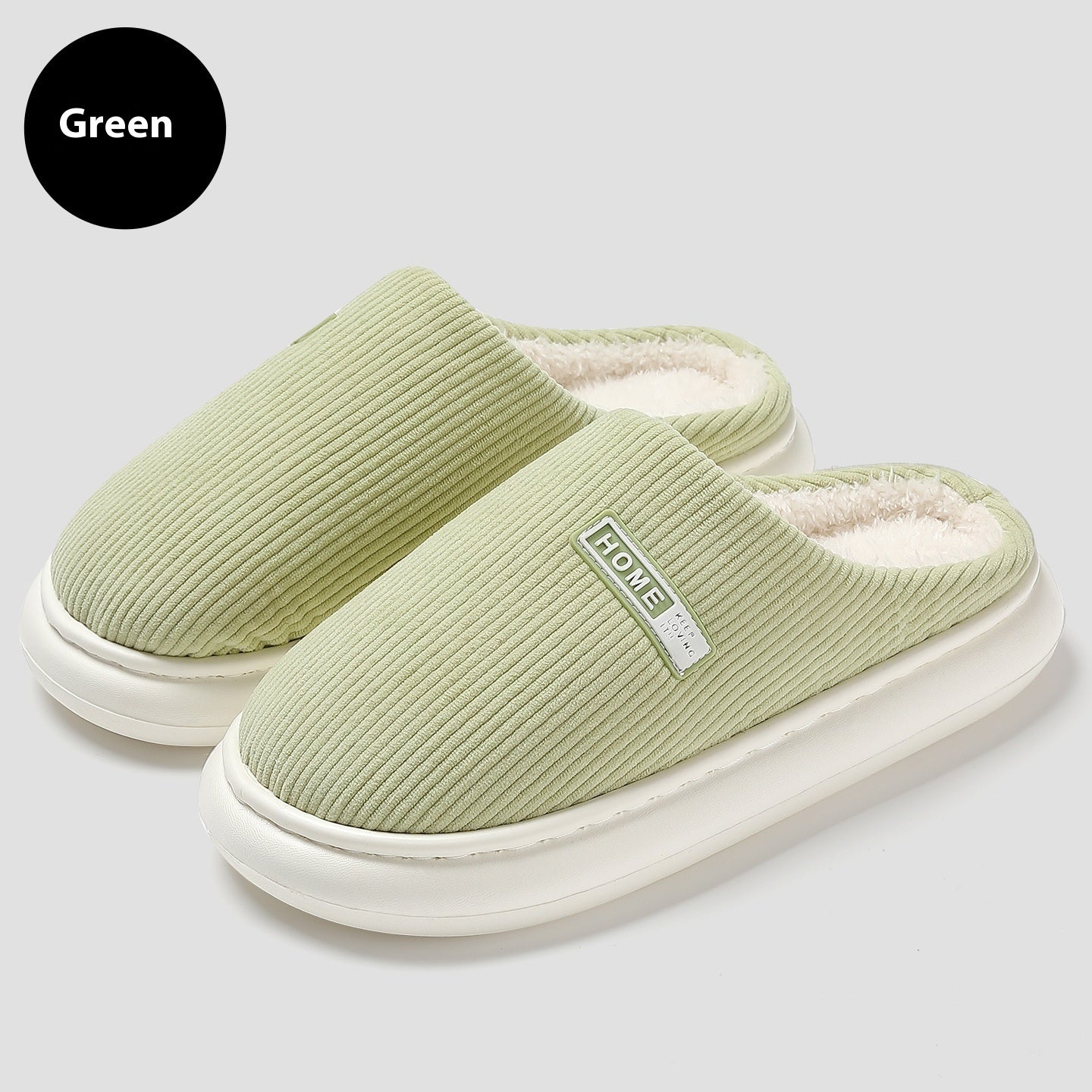 Autumn And Winter Home Indoor Plush Warm Slugged Bottom Baotou Non-slip Cotton Slippers