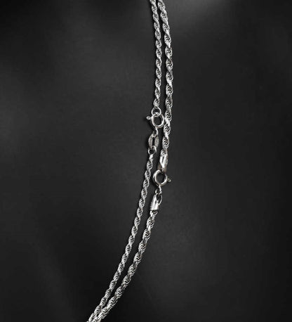 Platinum-plated Pure Silver Twist Chain
