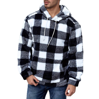 European And American Autumn And Winter Plaid Pattern Imitation Fur Men's Break