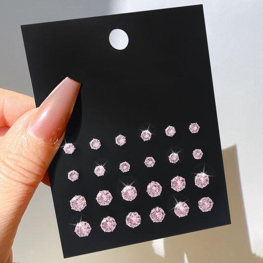 Pink Round Women's Earings Set