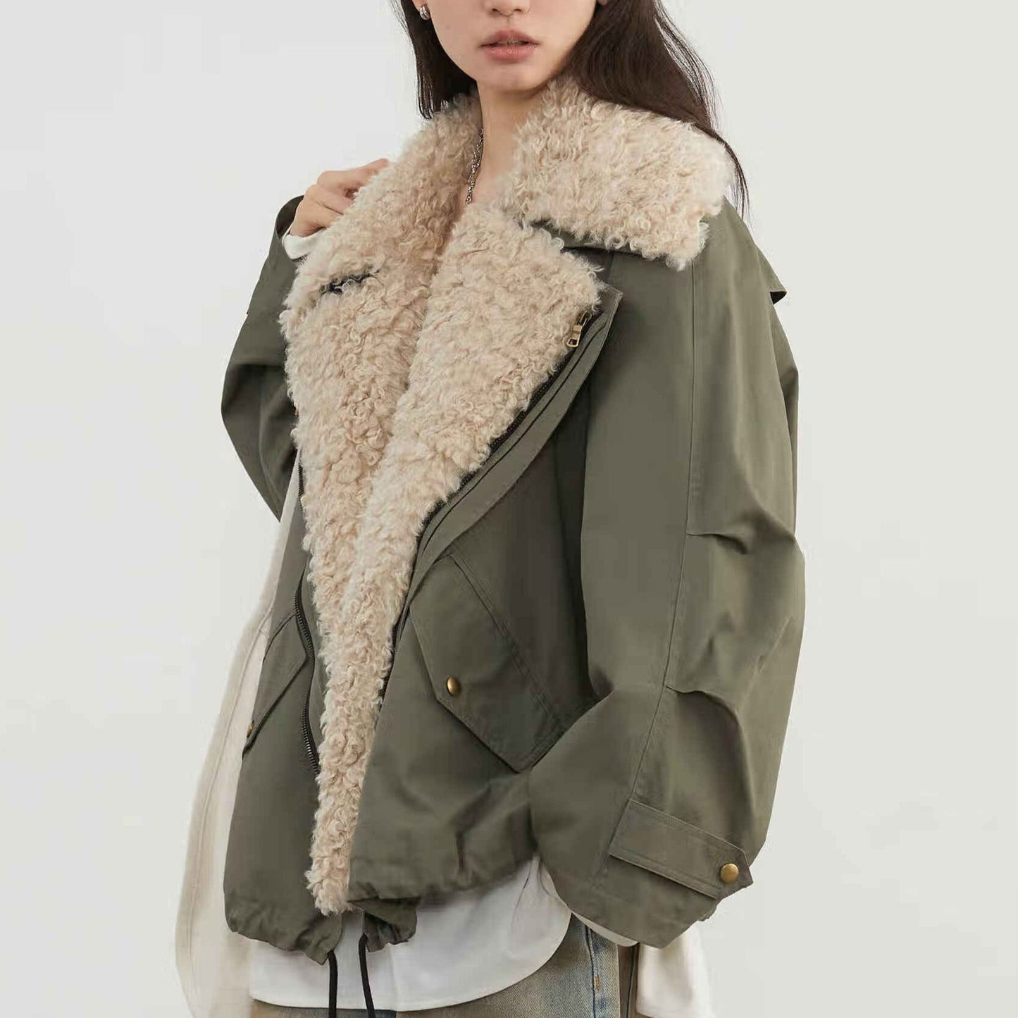 Women's New Retro Style Fur Collar Jacket