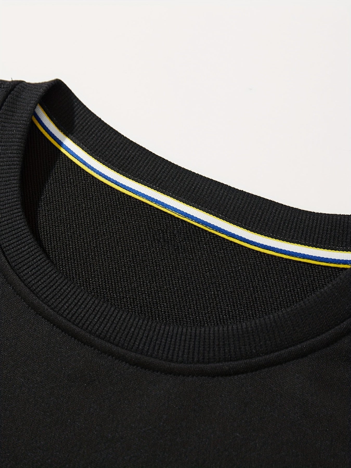 2Pcs Letter Print Outfit - Relaxed-Fit Casual Crew Neck Long Sleeve Pullover Sweatshirt and Sweatpants Set for Spring and Fall - High-Quality Mens Clothing for Everyday Wear