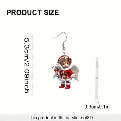 Acrylic Christmas Ornaments Little Angel Earrings
