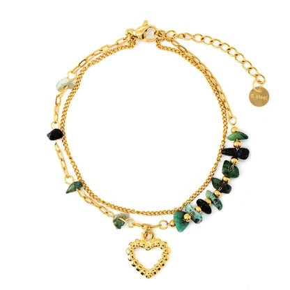 Niche Ins Natural Stone Freshwater Pearl Design Stainless Steel Bracelet