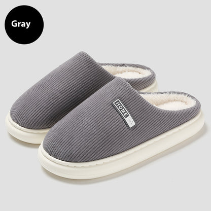 Autumn And Winter Home Indoor Plush Warm Slugged Bottom Baotou Non-slip Cotton Slippers