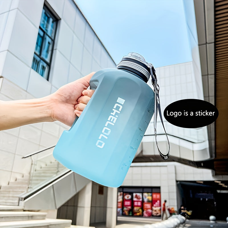 1pc Round 2.2L/77.93OZ Big Large Capacity Sports Water Bottle, Plastic, Gradient, Portable, Reusable, PVC Free, with Straw, for Fitness, Outdoor, Hand Wash Only