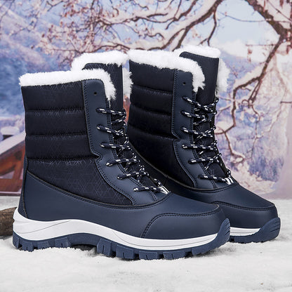 Winter Cotton Boots Outdoor Women's Fleece Lined Padded Warm Keeping Snow Boots