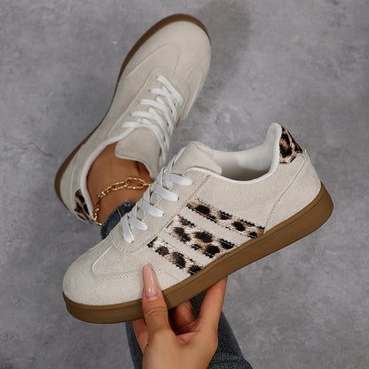 Vintage Leopard Print Versatile Women's Casual Shoes