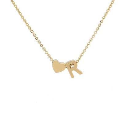 Simple Love Necklace Stainless Steel English 26 Letters