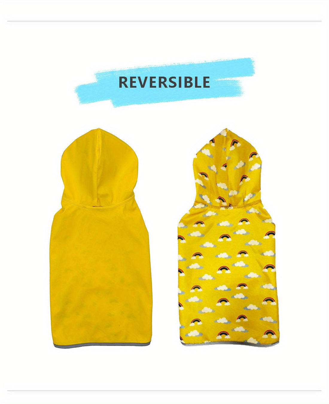 [Reversible Dog Raincoat] PETS TALE Reversible Dog Raincoat, 1pc | Polyester Pet Jacket with Duck Print, Machine Washable, Adjustable Straps for Small to Extra Large Breeds