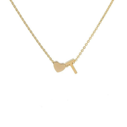 Simple Love Necklace Stainless Steel English 26 Letters