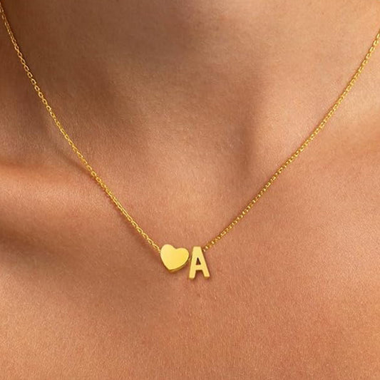 Simple Love Necklace Stainless Steel English 26 Letters