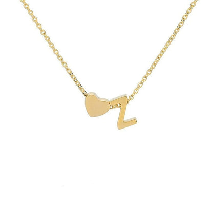 Simple Love Necklace Stainless Steel English 26 Letters