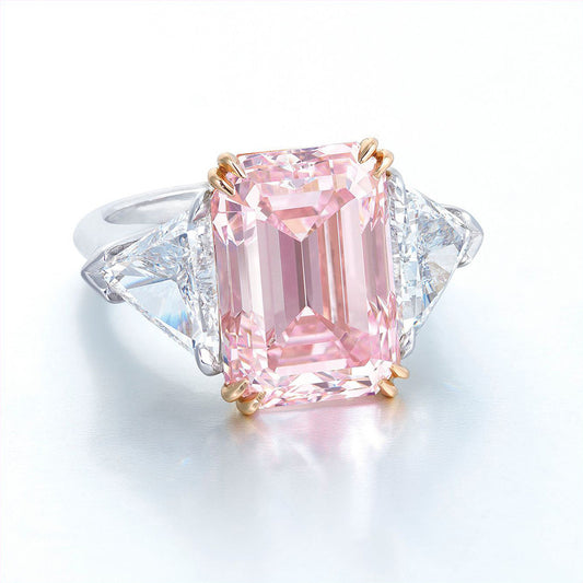 Two-Tone Square Princess Triangle Diamond Ring