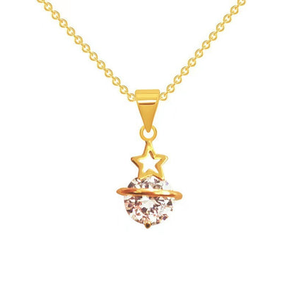 Simple Graceful Korean Style Pentagram Zircon Pendant Fashion Personalized Necklace